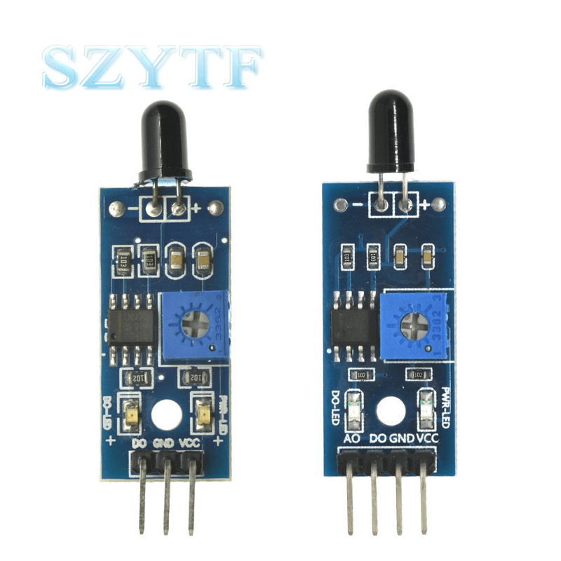SZYTF LM393 4-Pin / 3-Pin IR Flame Detection Sensor Module for DIY Kits product image