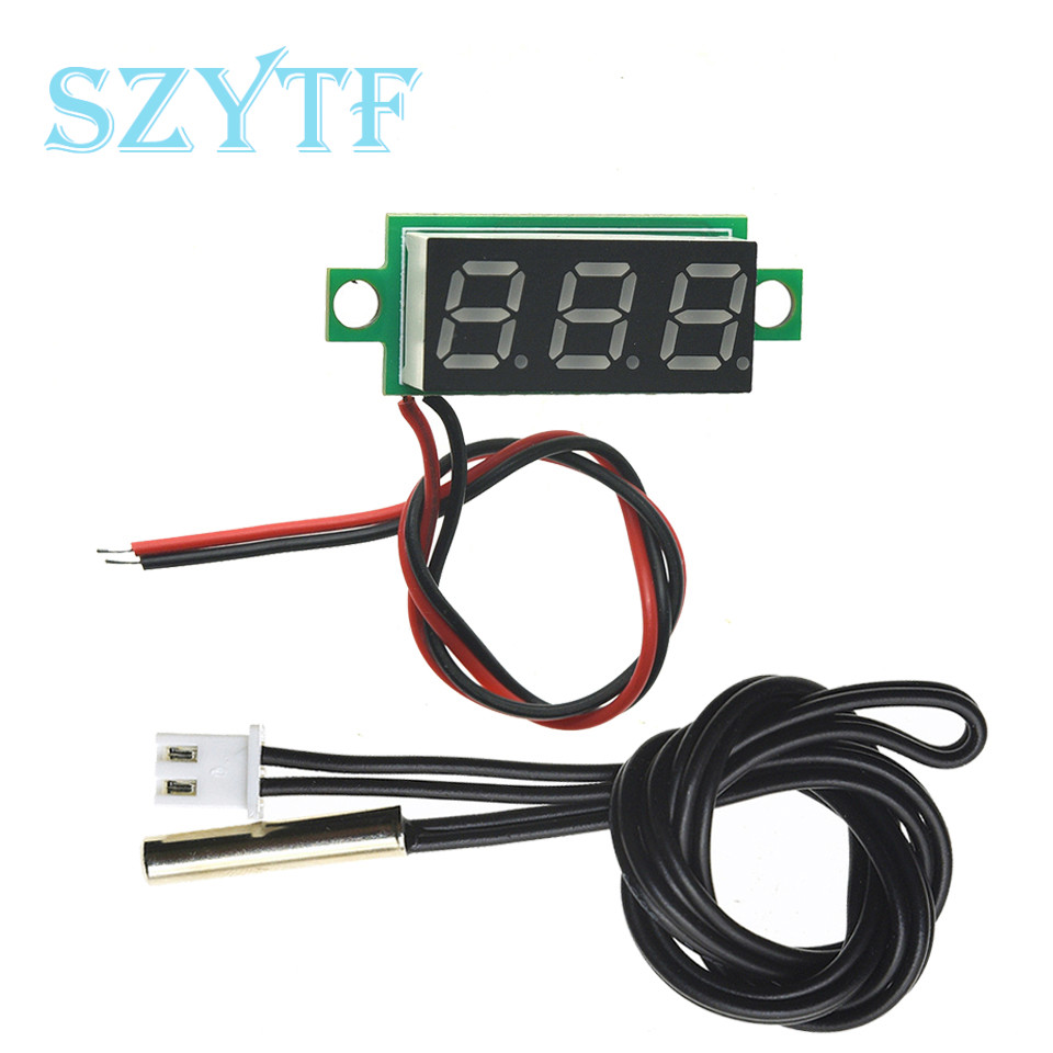 0.28 Inch DC 4-28V LED Display Module Mini Digital Thermometer Red/Blue/Yellow/Green/White NTC Wate product image