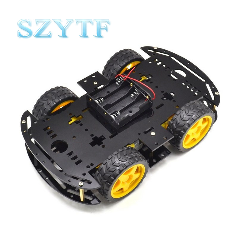 SZYTF BLACK Motor Smart Robot Car Chassis Electronic Manufacture DIY Kit Speed Encoder Battery Box 4 product image